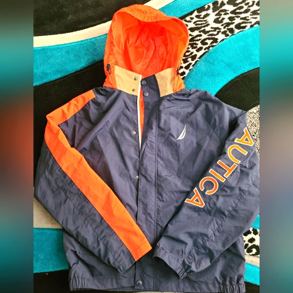 Mens Nautica Jacket Size Large Windbreaker Rain Jacket Spring Jacket
